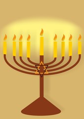 hanukiah with candles