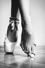 Feet of dancing ballerina