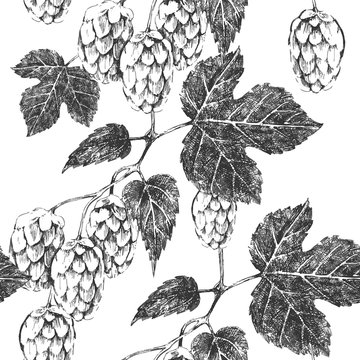 Seamless pattern with hop