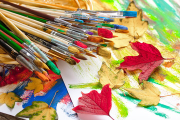 Obraz premium Paints and brushes 