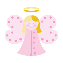 Cute angel in pink
