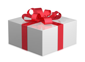 White shiny gift box