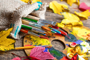 Obraz premium Paints and brushes 