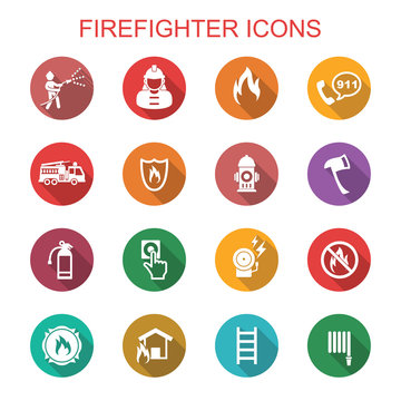 firefighter long shadow icons