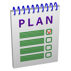 Notepad with word plan