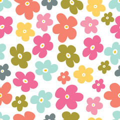 Vector seamless flower pattern background. Seamless pattern can be used for wallpaper, pattern fills, web page backgrounds, surface textures.