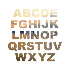Design elements - gold 3D font. Set. Vector illustration