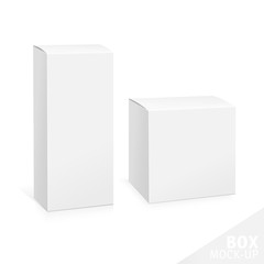 Realistic White Package Box. 