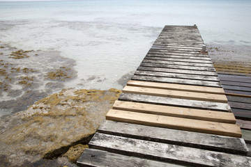 Fototapeta premium Pier and Jetty, Valencians Beach; Formentera