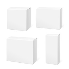 Obraz premium Realistic White Package Box. 