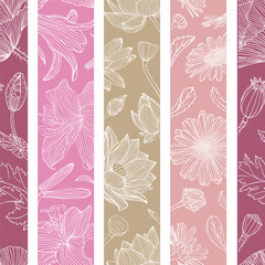 seamless pattern - floral stripes