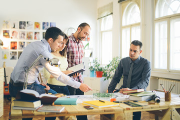 Start up business. Group of young architect at office