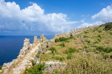Fototapeta na wymiar Ruins of the ancient Navarino castle, Peloponnesus (Greece)