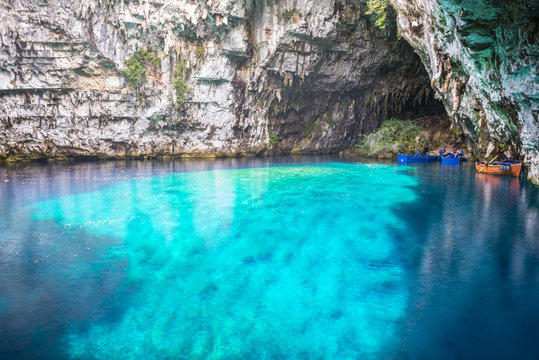 Melissani Cave in Kefalonia island (Greece)