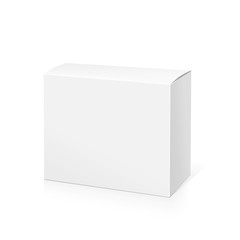 Realistic White Package Box. 