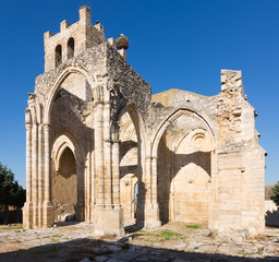 Fototapeta na wymiar Ruins of Church of Santa Eulalia in Palenzuela