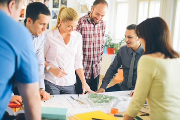 Start up business. Group of young architect at office