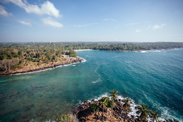 Beautiful ocean in Sri Lanka. View from top of lighthouse Dondra