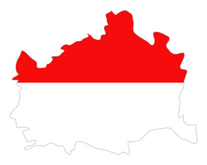 Karte und Fahne von Wien