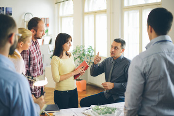 Start up business. Group of young architect at office