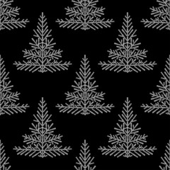Christmas seamless pattern with christmas tree