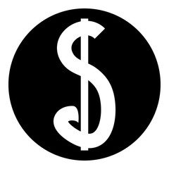 Dollar icon on white.