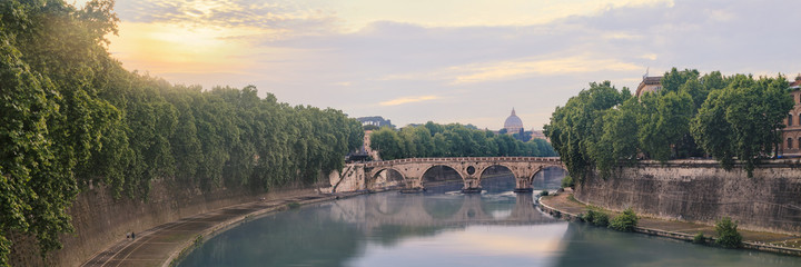 Panele Szklane Podświetlane  Most Ponte Sisto w Rzymie