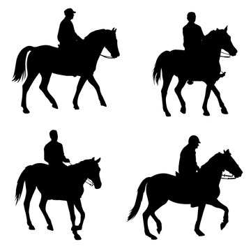 horsemen silhouettes - vector