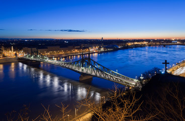 Liberty bridge view from Gellert hill.