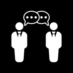 The negotiations icon. Debate and dialog, discussion, conversations symbol. Flat