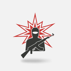 terrorist with gun