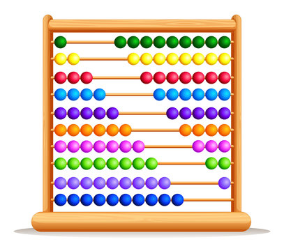 Colorful abacus with wooden frame