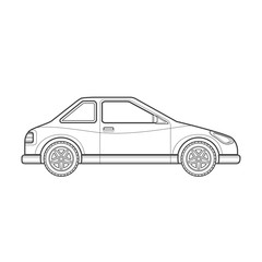outline coupe car body style illustration icon.