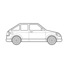 outline hatchback car body style illustration icon.