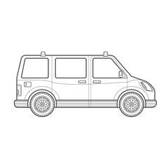 outline van car body style illustration icon.