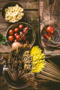 Pasta with ingredients