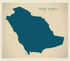 Modern Map - Saudi Arabia SA