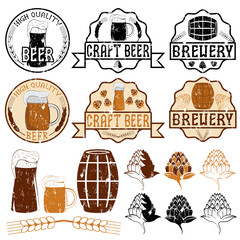 set of grunge beer emblems