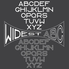 retro wide alphabet for labels