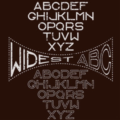 Grunge retro wide alphabet for labels