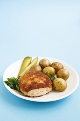 Chicken cutlet with baby potatoes