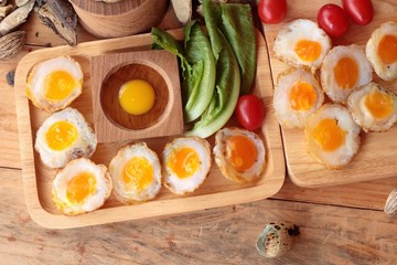 Quail eggs and fried quail eggs of delicious.