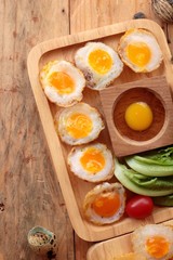 Quail eggs and fried quail eggs of delicious.