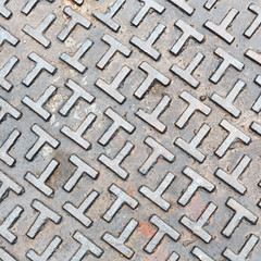 Steel sewer lid texture