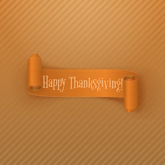 Thanksgiving greeting Card with orange Ribbon