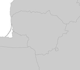 Karte von Litauen - Grau