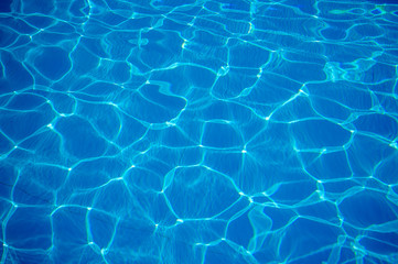 Fototapeta na wymiar Blue texture of water in the pool