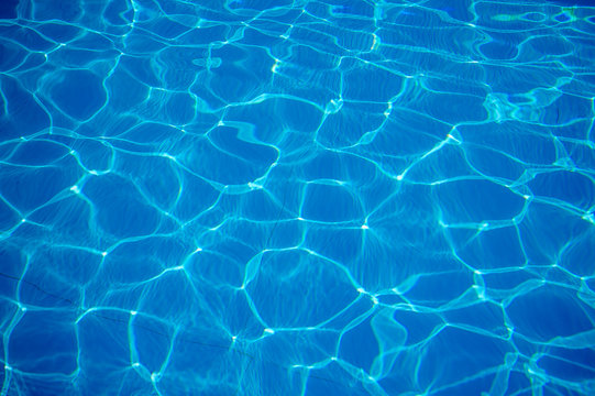 Blue texture of water in the pool