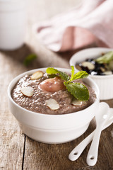 Chocolate dessert with chia seeds