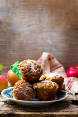 muffins with apples and oat flakes